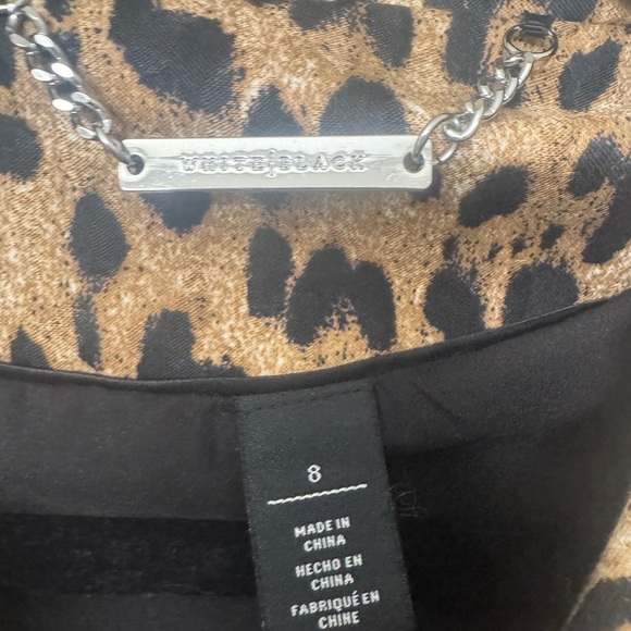 White House Black Market Leopard Print Coat Swing Jacket Womens Size 8 - Picture 6 of 9